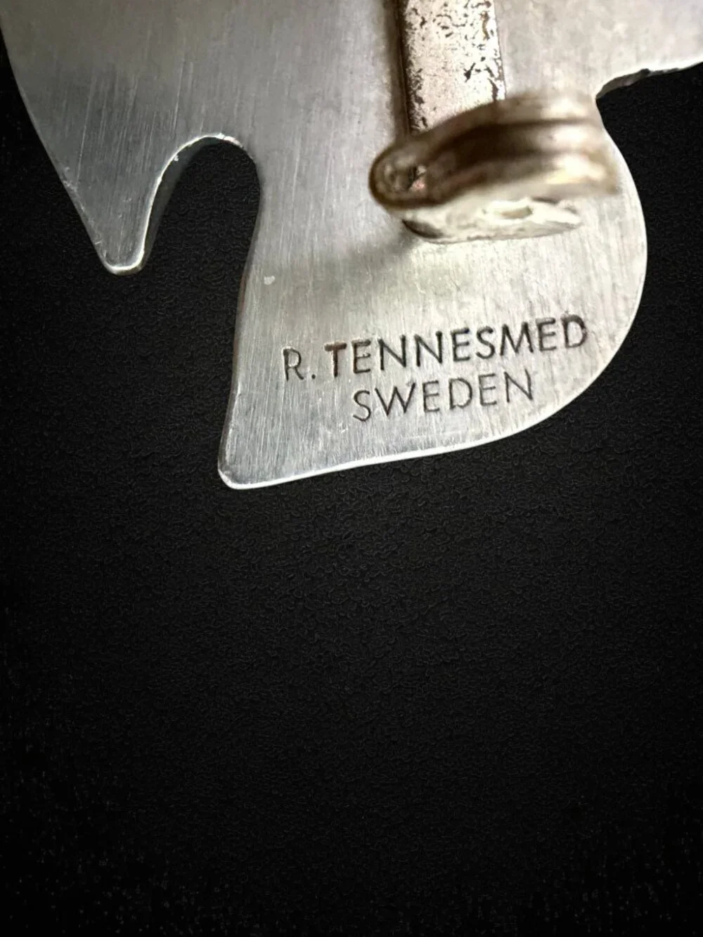 Vintage R Tennesmed Sweden Modernist Pewter Dove Bird Brooch Scandinavian Signed